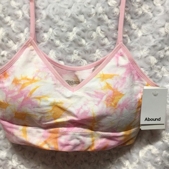 New TIE Die bra for teens or sports bra pink 2 WAY STRAPS SIZE MEDIUM - Picture 2 of 8